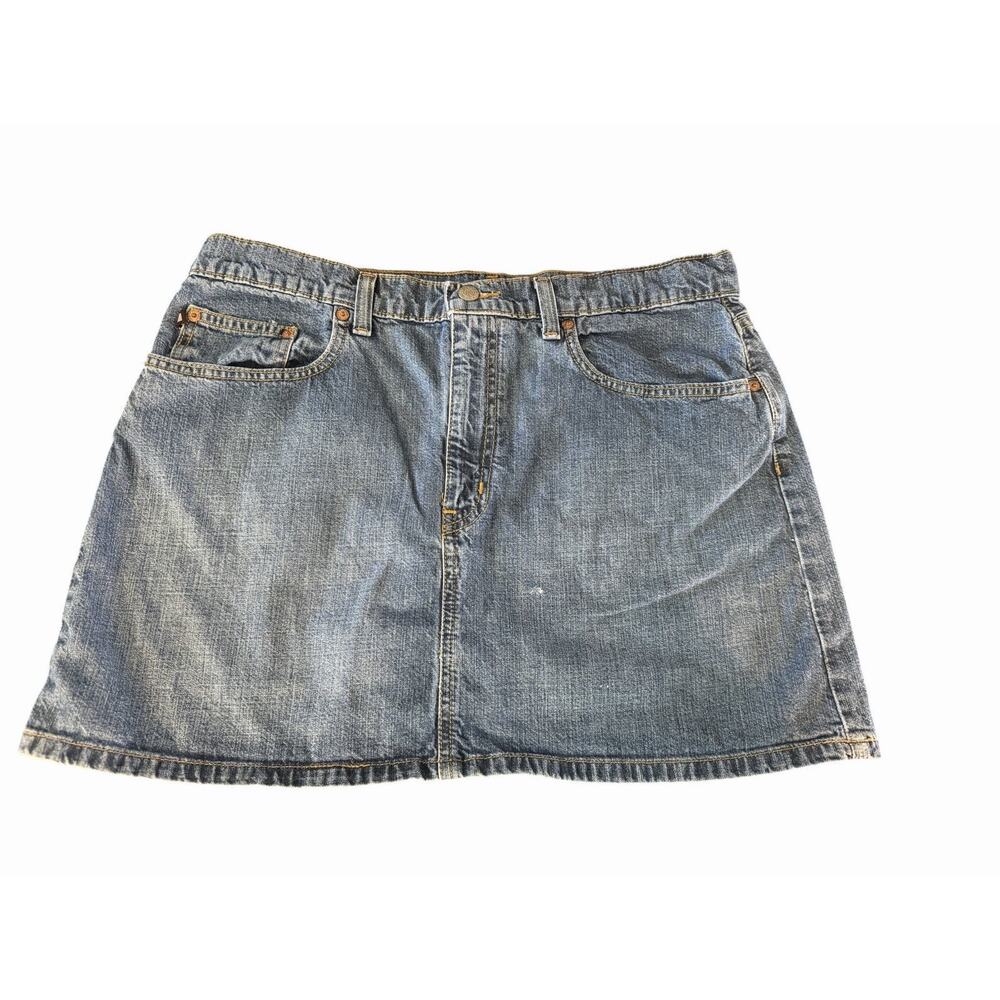 Ralph Lauren Denim Skirt Womens Sz 14 Large Polo Jeans Co. Knee Length Vtg Y2K